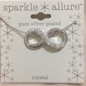 Pure Silver Plated Crystal Necklace